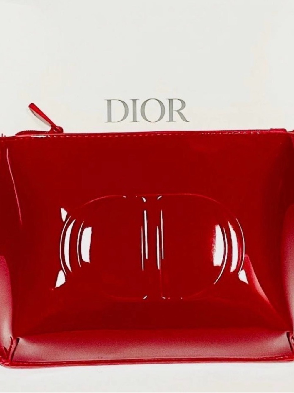 Dior Glossy Red Patent Leather Pouch